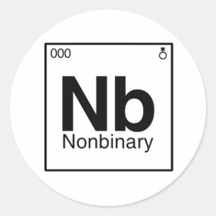 Element NB - Nonbinary Periodic Table Classic Round Sticker
