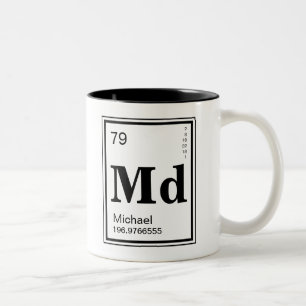Element of You! Periodic Table Custom Name Blk Two-Tone Coffee Mug