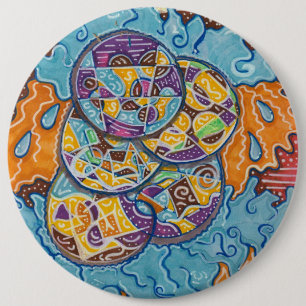 Elemental Abstract Surf 6 Cm Round Badge
