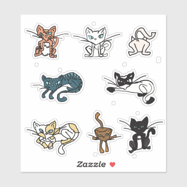 Elemental cats stickers (Sheet)