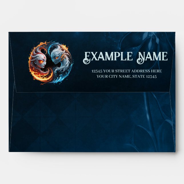 Elemental harmony, yin and yang of nature envelope (Back (Top Flap))