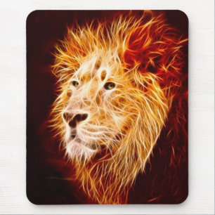 Elemental lion mouse pad