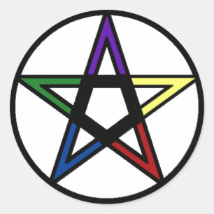 Elemental Pentacle Classic Round Sticker