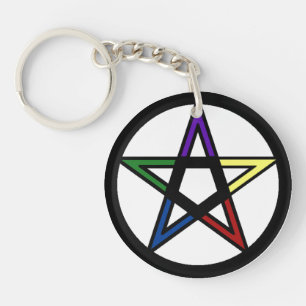 Elemental Pentacle Key Ring