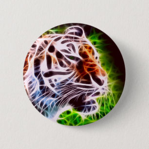 Elemental Tiger 6 Cm Round Badge