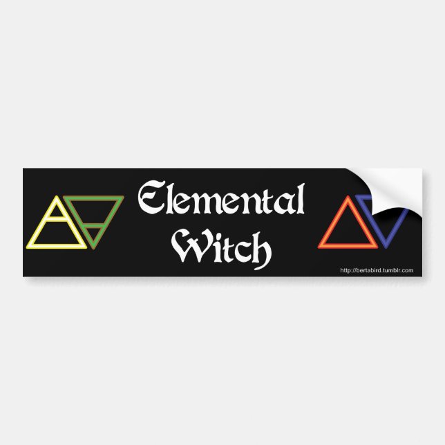 Elemental Witch bumper sticker (Front)
