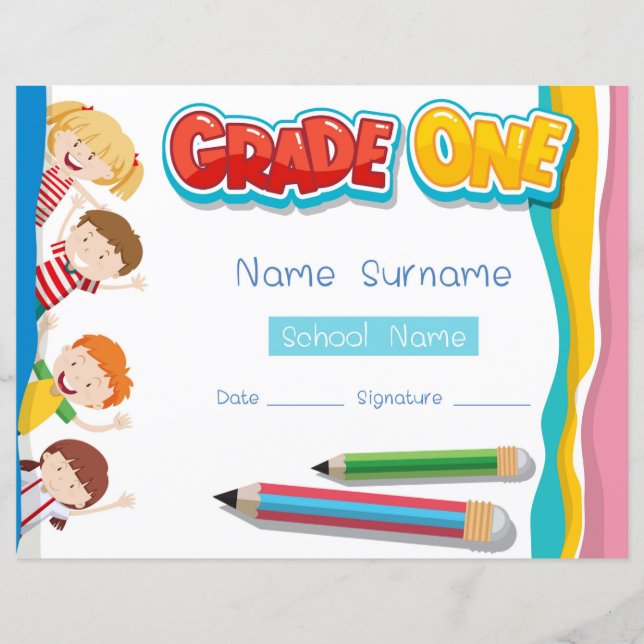 Elementary Grade One Diploma  (Front)