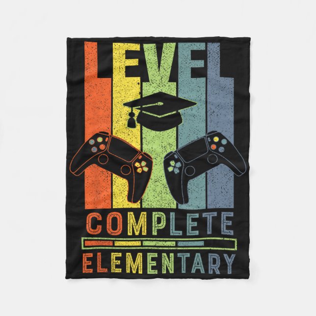 Elementary Level Complete Graduation Cl 2025 Gamer Fleece Blanket (Front)
