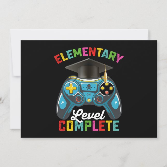 Elementary Level Complete Graduation Gaming Gamer Invitation (Front)