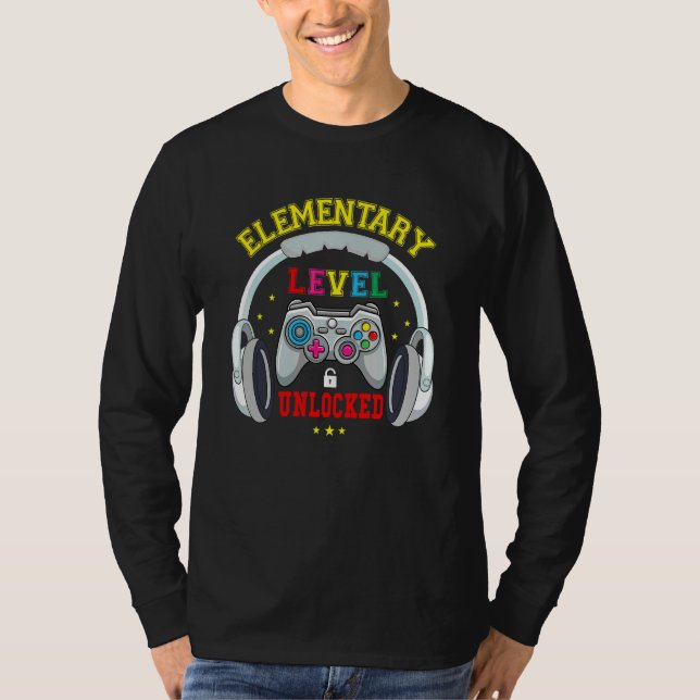 Elementary Level Unlocked Video Game Back To Schoo T-Shirt (Front)