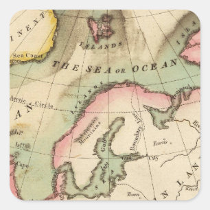 Elementary Map Square Sticker
