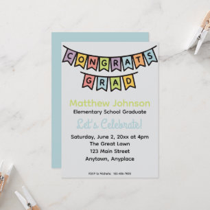Elementary Middle School Graduation Party Invitation