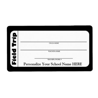Elementary / Pre-School Child Field Trip Labels