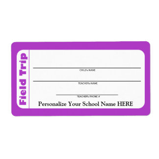 Elementary / Pre-School Child Field Trip Labels