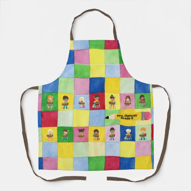Elementary School Classroom Children Teacher Gift Apron (Front)