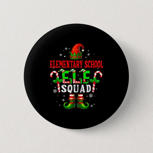 Elementary School Elf Squad Xmas Elf Hat Scute Ss  6 Cm Round Badge (Front)