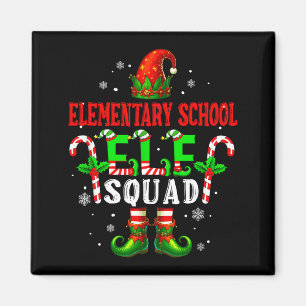 Elementary School Elf Squad Xmas Elf Hat Scute Ss  Magnet