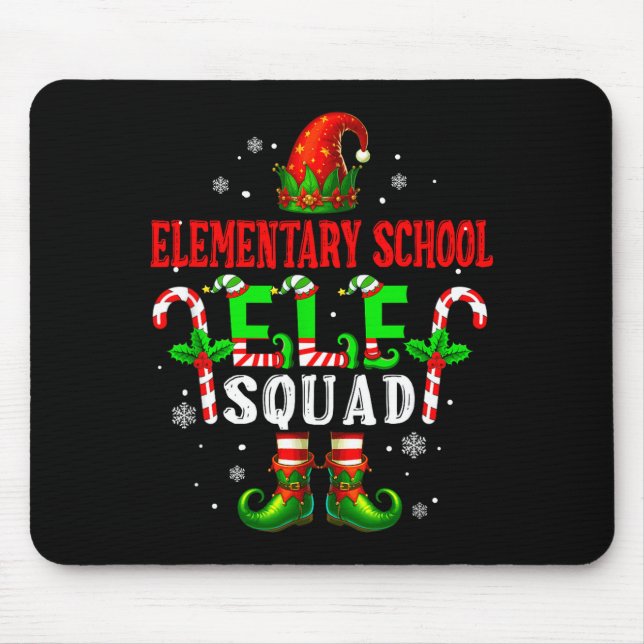 Elementary School Elf Squad Xmas Elf Hat Scute Ss  Mouse Pad (Front)