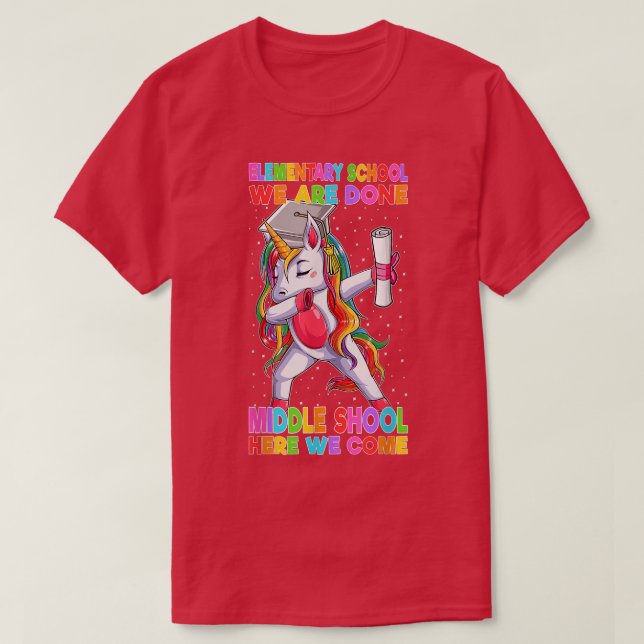Elementary School Graduation Magical Unicorn Gift  T-Shirt (Design Front)