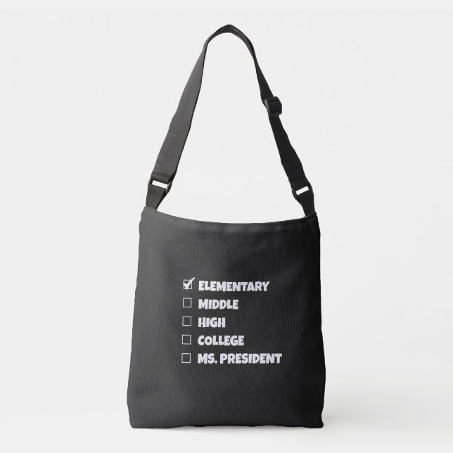 Elementary School Graduation Ms. President Crossbody Bag (Front)