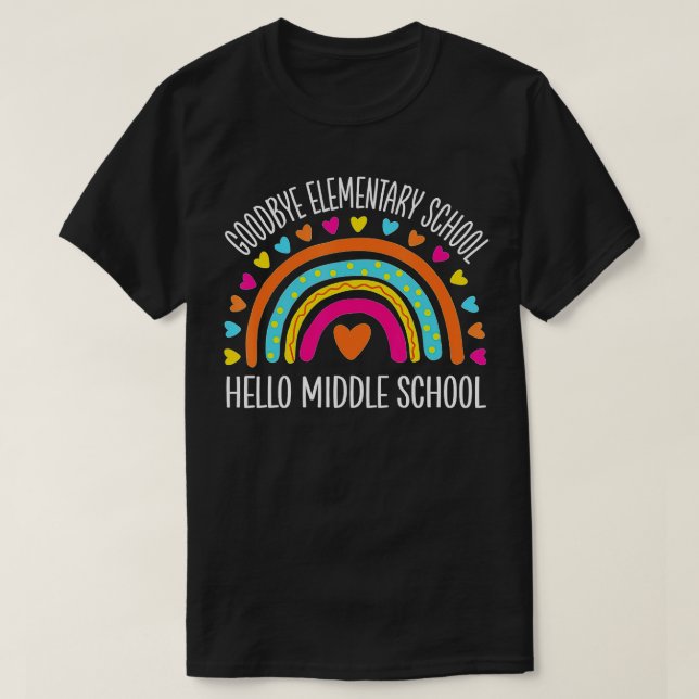 Elementary School Graduation Rainbow Middle School T-Shirt (Design Front)