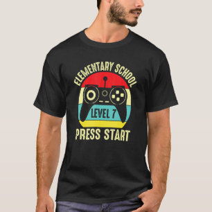 Elementary School Level 7 Press Start Video Gamer T-Shirt