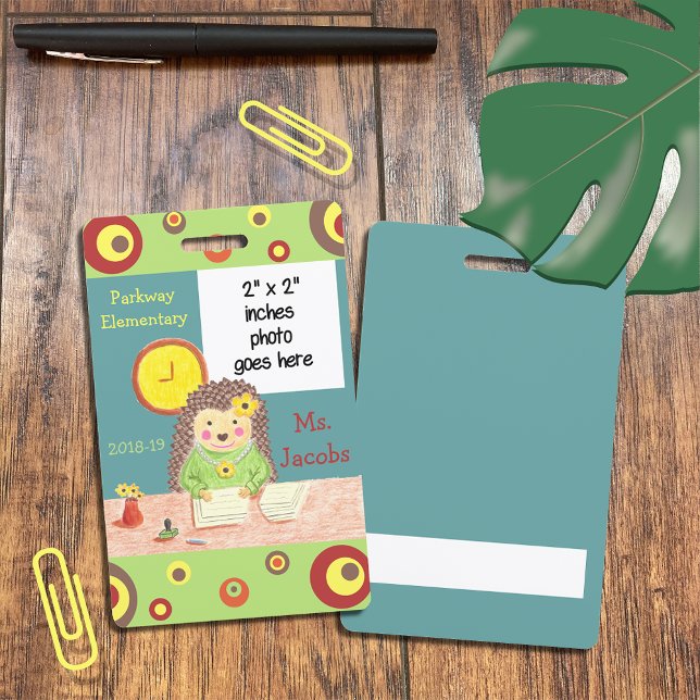 Elementary School Office Manager Photo Badge ID Badge (Creator Uploaded)