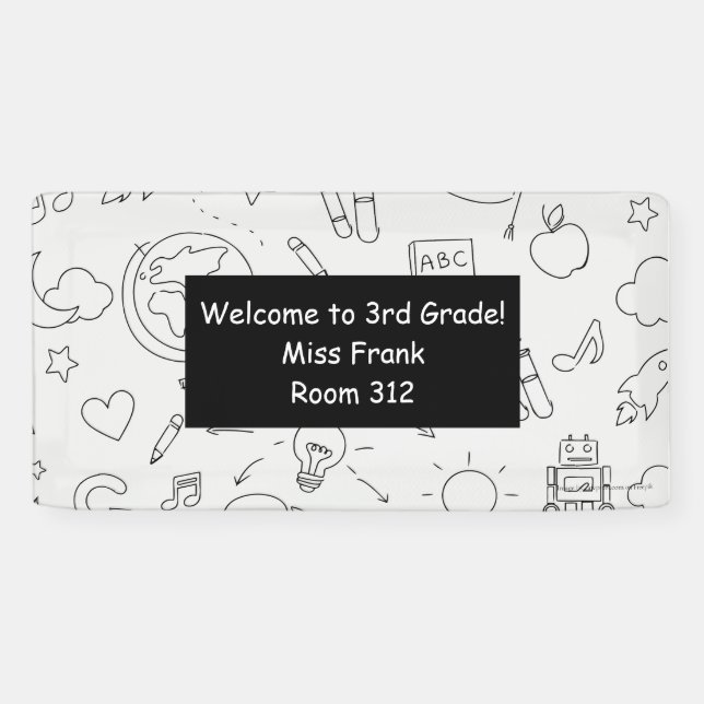 Elementary School Personalised Teacher Classroom Banner (Horizontal)