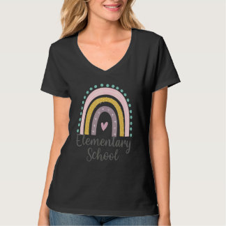 Elementary School Rainbow Girls Boys Teacher Team  T-Shirt