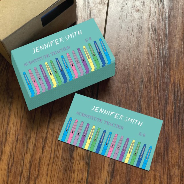Elementary School Substitute Teacher Business Card (Creator Uploaded)