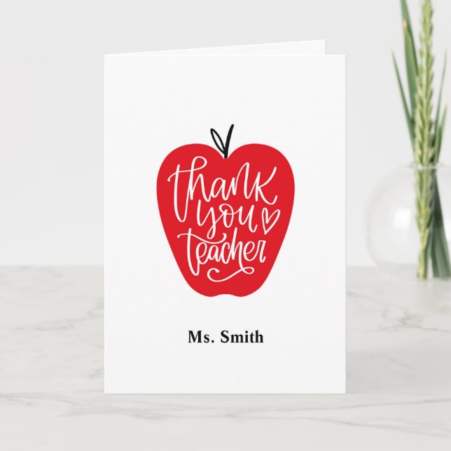 Elementary School Teacher Appreciation Card (Front)