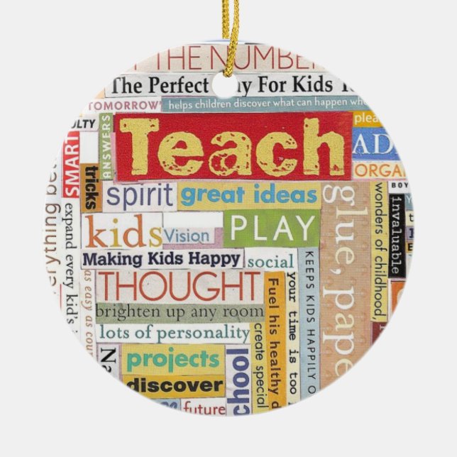 Elementary School Teacher Ceramic Tree Decoration (Front)