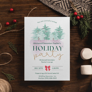 Elementary School Teacher Christmas Party Invitation