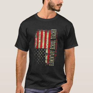Elementary School Teacher Day 4th Of July US Flag T-Shirt