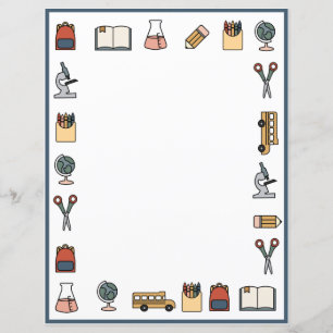 Elementary School Theme Teacher Bus Book Globe