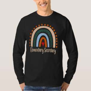 Elementary Secretary Boho Rainbow Graduation Thank T-Shirt