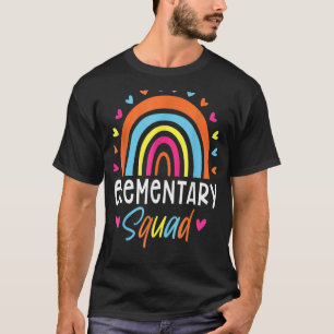 Elementary Teacher Boho Rainbow Team Elementary Sq T-Shirt
