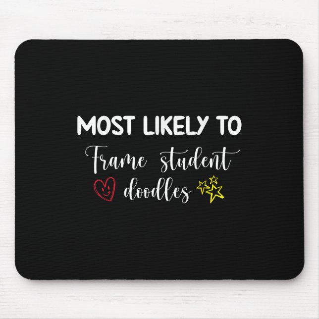 Elementary Teacher _ Most Likely To Frame Student  Mouse Pad (Front)