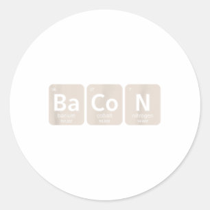 Elements Of Bacon _ Funny Bbq, Pork Grilling _1  Classic Round Sticker