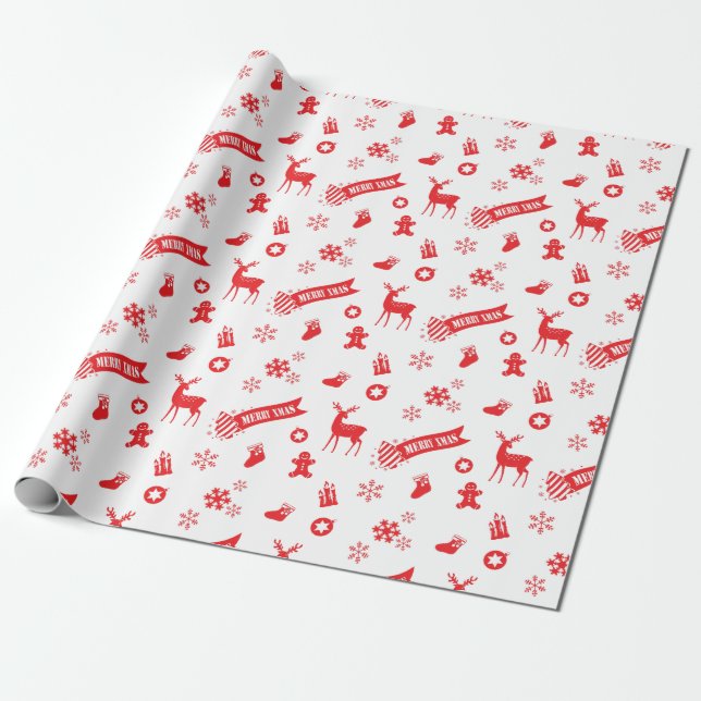 Elements of Christmas Wrapping Paper (Unrolled)