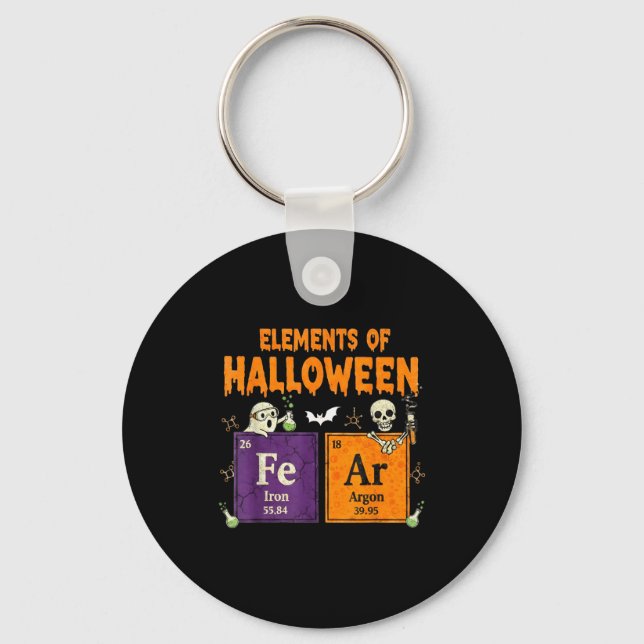 Elements Of Halloween Fear Periodically Halloween  Key Ring (Front)