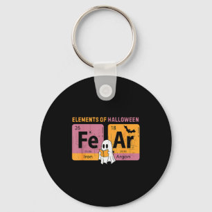 Elements Of Halloween Fear Periodically Halloween  Key Ring