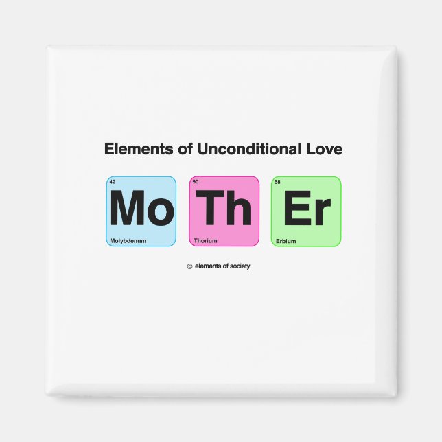 Elements of Love Mother Cute Funny Science  Magnet (Front)