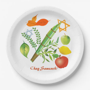 Elements of Sukkot Paper Plate