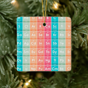 Elements of the Periodic Table Colourful Pattern Ceramic Ornament