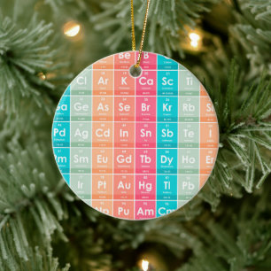 Elements of the Periodic Table Colourful Pattern Ceramic Tree Decoration