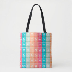 Elements of the Periodic Table Colourful Pattern Tote Bag