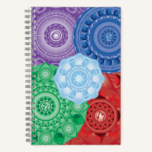 Elements/Platonic Solids Mandala Collage Notebook