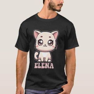 Elena Cute Kitty Cat Design for Girls Name Elena T-Shirt
