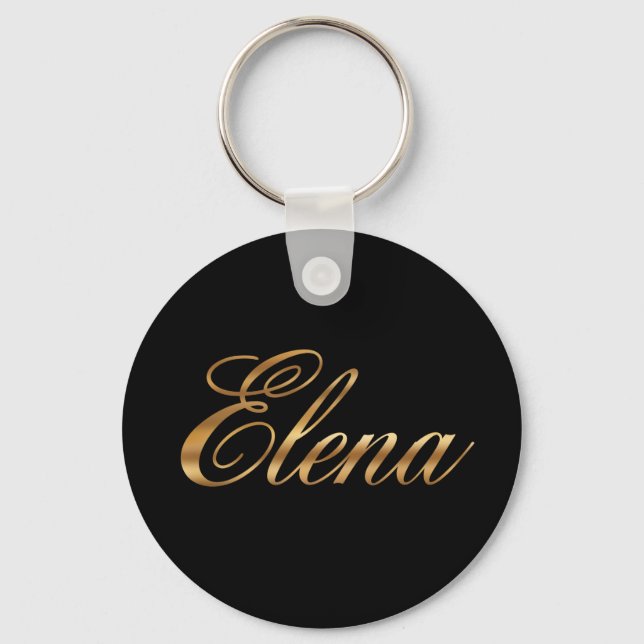 Elena gold Design Lettering Schlüsselanhänger Key Ring (Front)